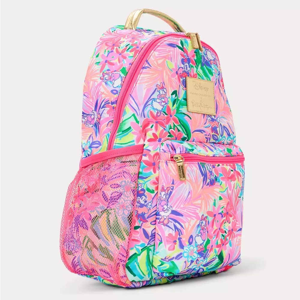 Lilly Pulitzer Bahia Canvas Backpack - Multi Disney Dreamin - Zip Closure 15.5” - Picture 3 of 4